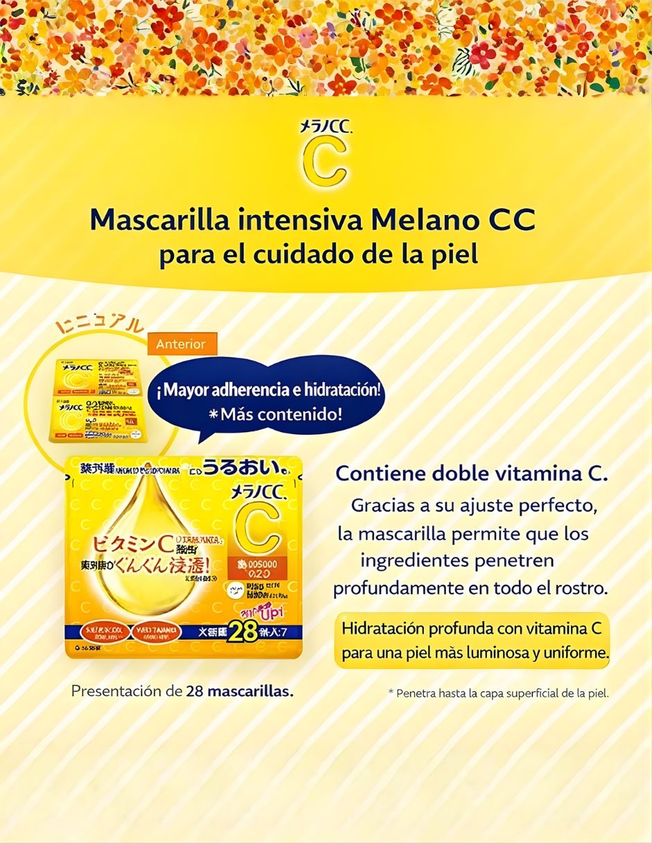 Mascarilla Facial Melano CC con Vitamina C - 28piezas