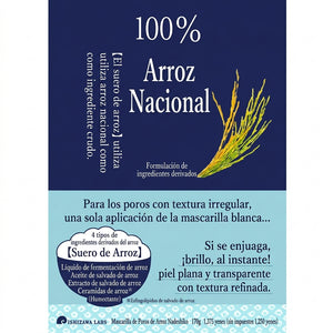 Infografía en español sobre los ingredientes derivados del arroz de Keana Nadeshiko Rice Pack.
